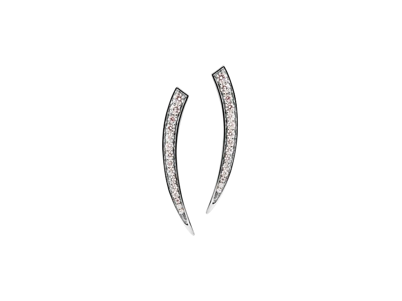 White Gold Fang Earrings