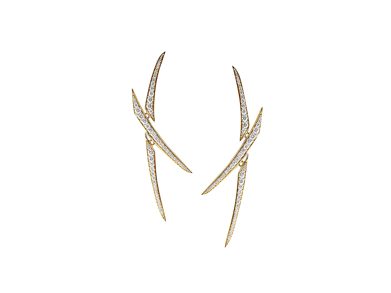 Gold Diamond X Earrings