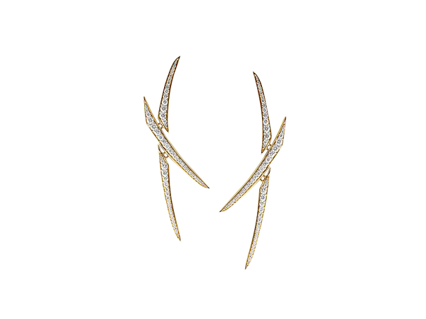 Gold Diamond X Earrings