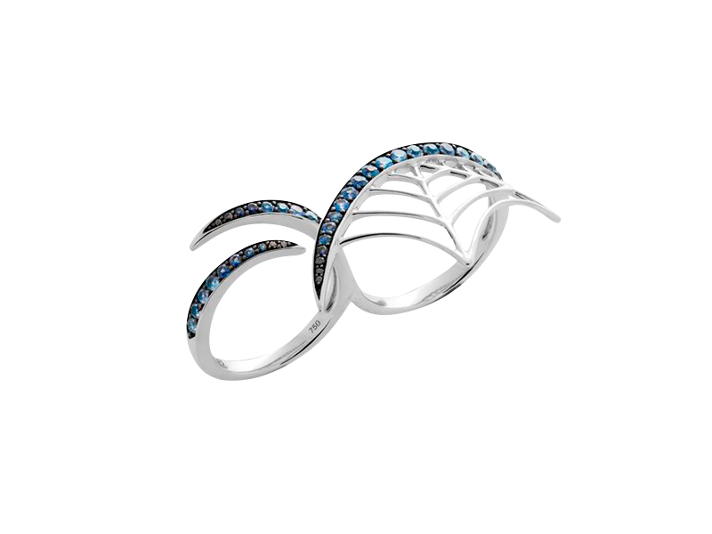 White Gold Ring with Blue Sapphire