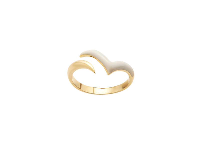 Fly With Me Ring, Black enamel