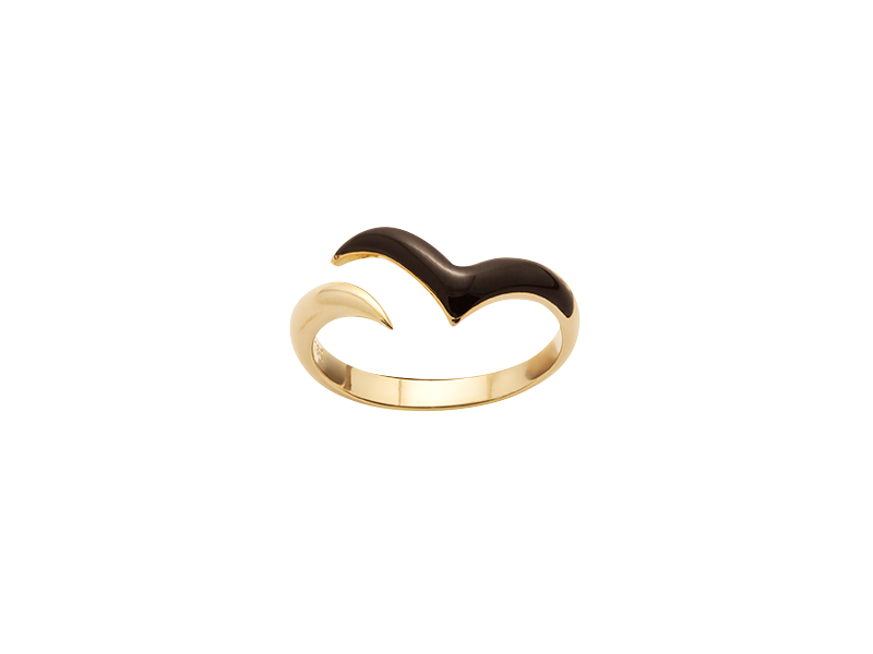 Fly With Me Ring , White enamel